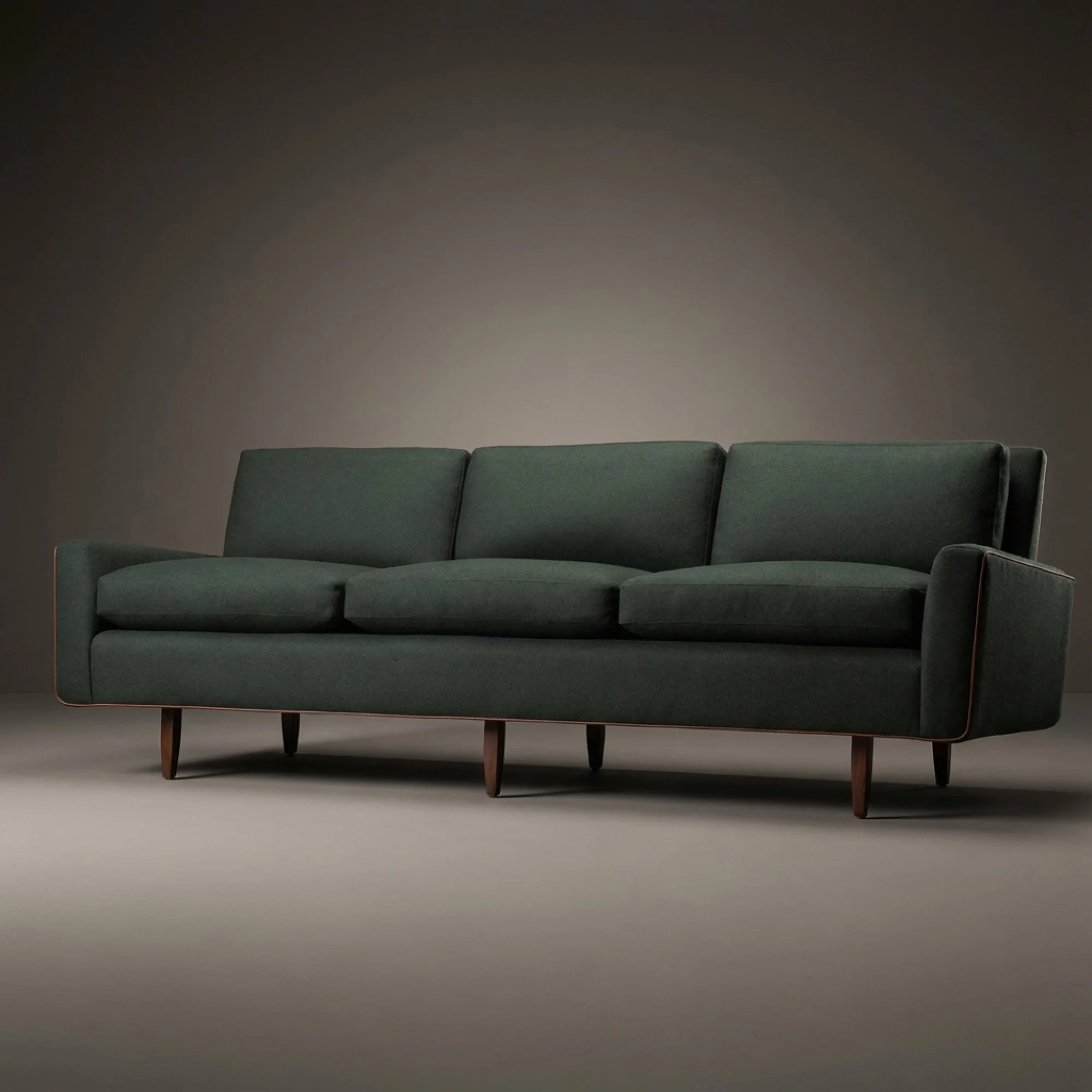 Early Florence Knoll Model 26 3-Seat Sofa in Forest Green British